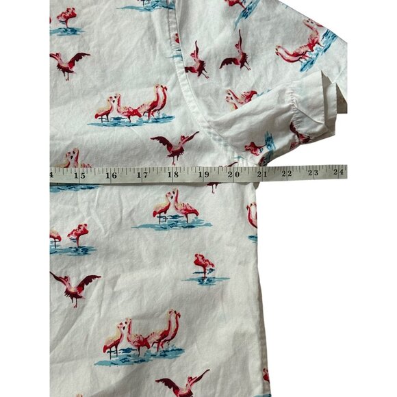 Denim & Flower Ricky Singh Slim Fit Mens Button Down Pink Flamingo Shirt Size Me - Picture 12 of 14